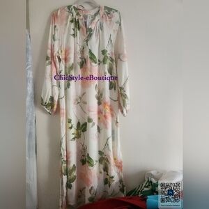 H&M balloon-sleeved maxi dress Pastel  floral BNWT
